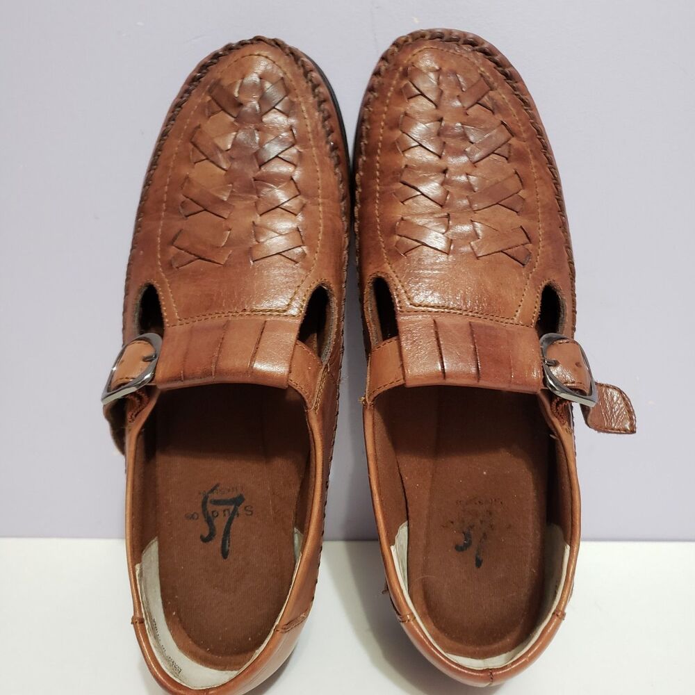 Studio Lifestyle Brown Woven Braided Leather Women's Shoes Sz 9M